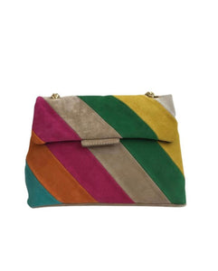 Sac bandoulière en cuir rainbow bag medium , leather bag , sac à main , maroquinerie